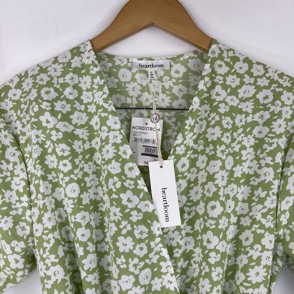 Heartloom Womens Dress Size Small Green‎ Floral Lined - Picture 2 of 8